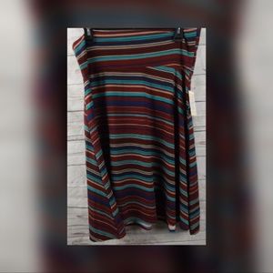 New LuLaRoe Azure Skirt XL Multi Color Stripe